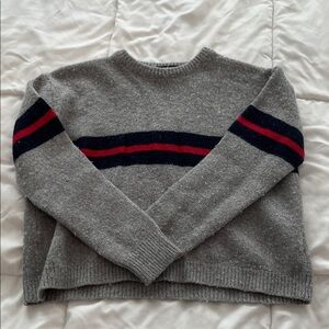 Deadstock Brandy Melville Wool Gray Striped Sweater